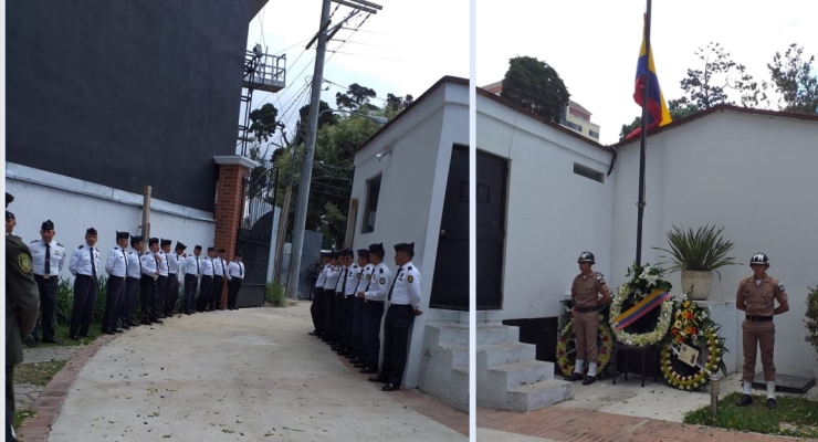 Embajada de Colombia en Guatemala rindió homenaje a las víctimas del atentado en la Escuela de la Policía Nacional General Francisco de Paula Santander en Bogotá